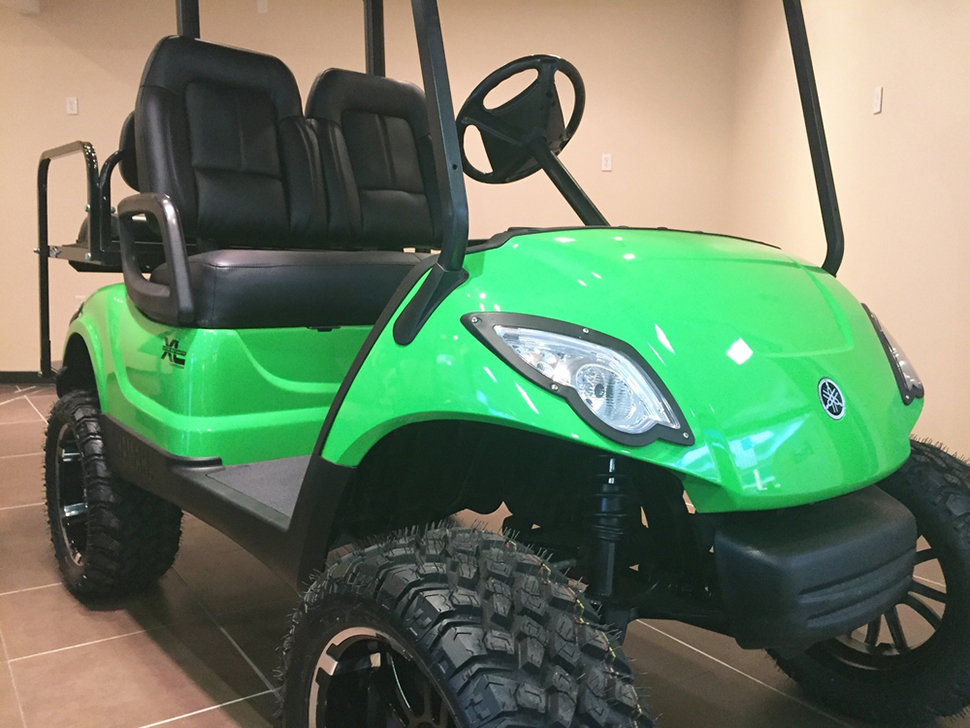 closeup-high-end-green-golf-cart